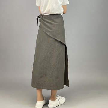 【備後絣】巻きスカート　墨の画像