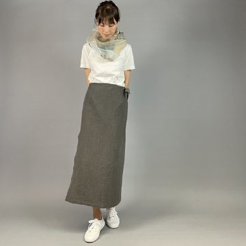 【備後絣】巻きスカート　墨の画像