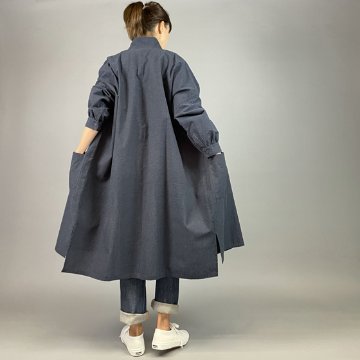 【遠州綿紬】スプリングビッグコート 紺画像