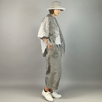 【近江麻】ラウンドプルオーバー　グレーちぢみの画像