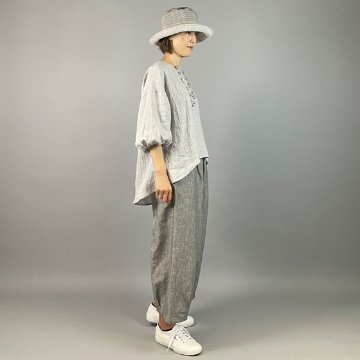 【近江麻】ラウンドプルオーバー　グレーちぢみの画像