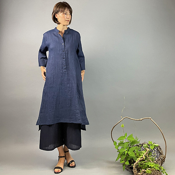 まゆみん　正絹　十日町紬ワンピース 着物リメイク ワンピース 紬 M ～L - ZX-ZX-ZX'S GALLERY