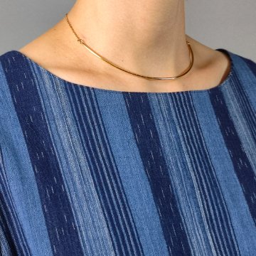 【備後絣】藍染　楊柳　ウエストアレンジワンピース　再入荷　の画像