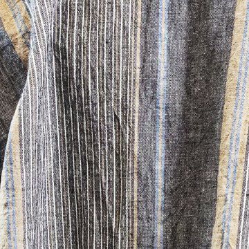 【亀田縞】テントショートブラウス　ベージュ縞の画像