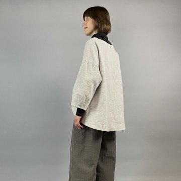 【備後絣】ラウンドプルオーバー　うす墨スラブの画像
