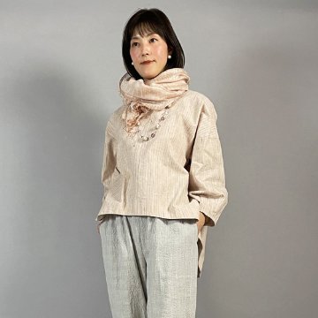 【遠州綿紬】カーブラインプルオーバー　春うららの画像