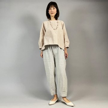【遠州綿紬】カーブラインプルオーバー　春うららの画像