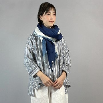 藍染 綿・シルクストール うろこ雲｜工房 徳元 TOKUGEN ONLINE SHOP