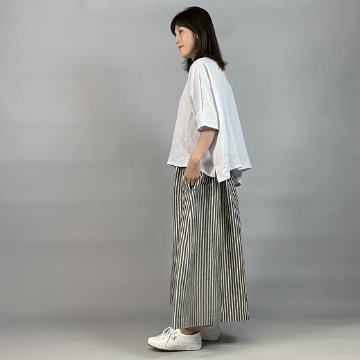 【近江ちぢみ】ワイドシャツ　ショート丈 パープルグレー　 再入荷の画像
