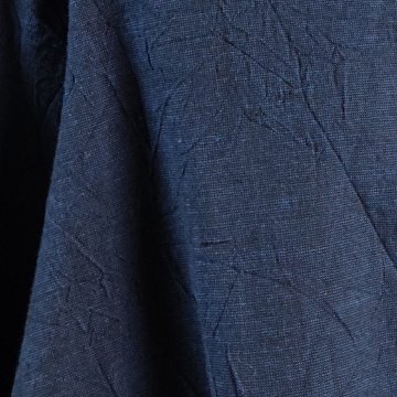 【亀田縞】シャツ襟フレアチュニック　濃紺ワッシャー画像