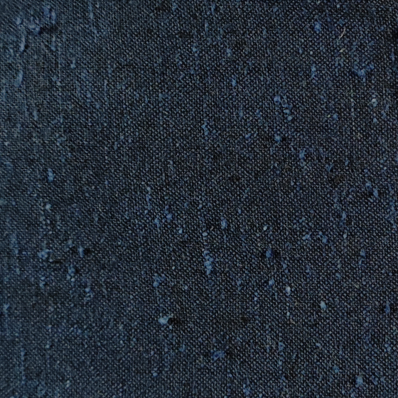 【遠州綿紬】バルーンワンピース　紺とかつお縞「大海」画像