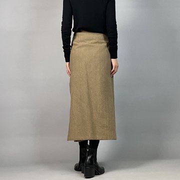 【備後絣】巻きスカート　柿墨染めの画像