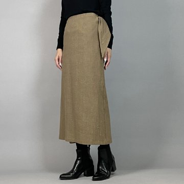 【備後絣】巻きスカート　柿墨染めの画像