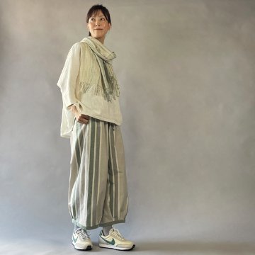 【備後絣】ワイドTブラウス　生成りスラブの画像