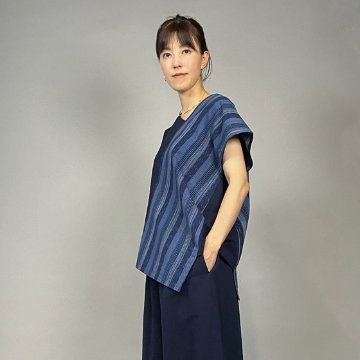 【備後絣】藍染め　タスキプルオーバー　絣No.30の画像