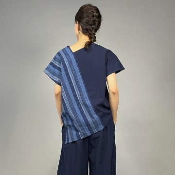 【備後絣】藍染め　タスキプルオーバー　絣No.30の画像
