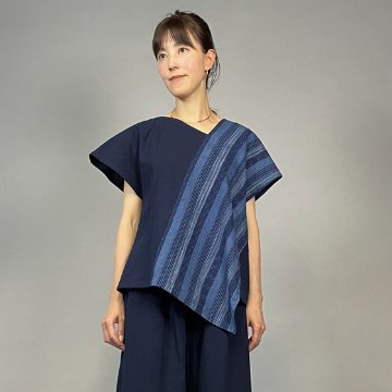 【備後絣】藍染め　タスキプルオーバー　絣No.30の画像