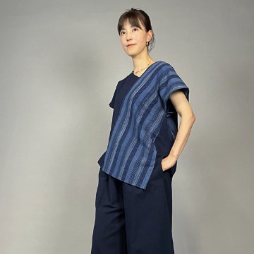 【備後絣】藍染め　タスキプルオーバー　絣No.30の画像