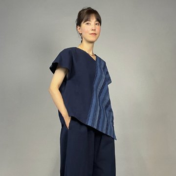 【備後絣】藍染め　タスキプルオーバー　絣No.30の画像