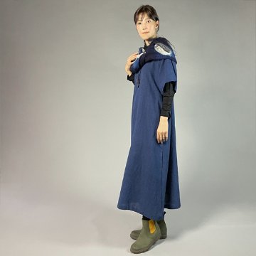 【備後絣】藍染め　キモノスリーブワンピース　の画像