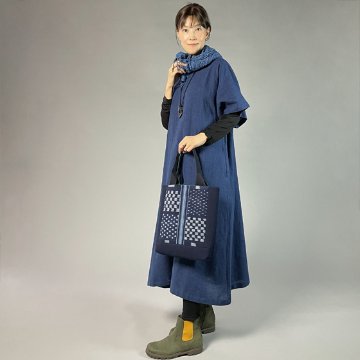 備後・藍染め　オリジナルトートバッグ　変わり絣の画像