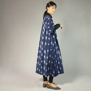【備後絣】藍染め　キモノスリーブワンピース　絣26－2の画像