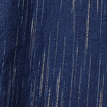 【備後絣】藍染め　フリースタイルコート　柿渋刷毛絣の画像