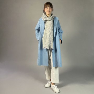 【備後絣】　ミニフードコート　（総裏地付き）うす藍色の画像