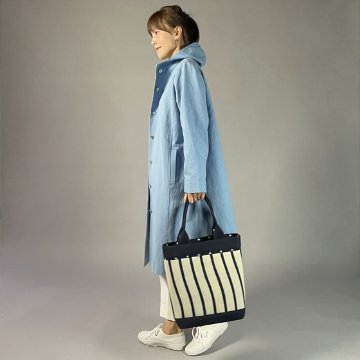 【備後絣】　ミニフードコート　（総裏地付き）うす藍色の画像