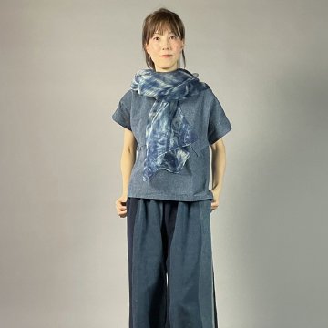 【遠州綿紬】ノーカラープルオーバー　枡花色（ますはないろ）の画像