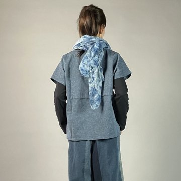 【遠州綿紬】ノーカラープルオーバー　枡花色（ますはないろ）の画像