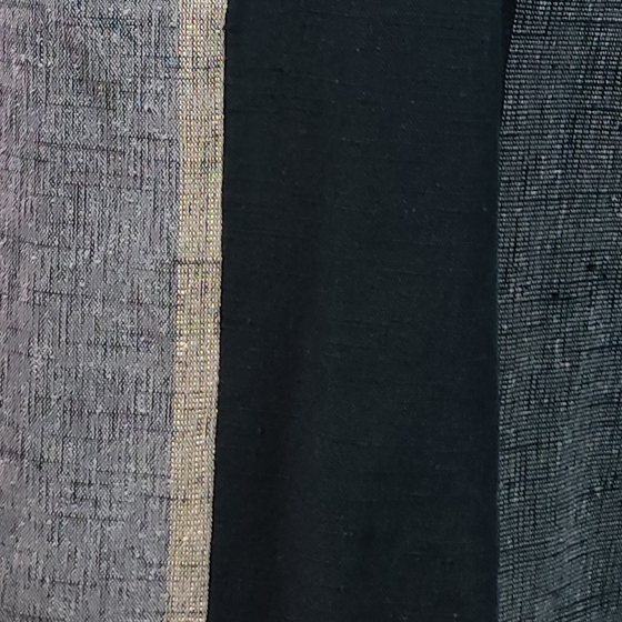 【遠州綿紬】ワイドタックパンツ　あらし4ー黒の画像