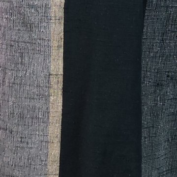 【遠州綿紬】ワイドタックパンツ　あらし4ー黒の画像