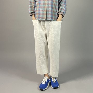 【備後絣】横ポケットパンツ　白スラブの画像
