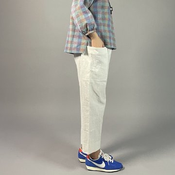 【備後絣】横ポケットパンツ　白スラブの画像
