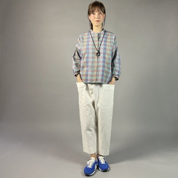 【備後絣】横ポケットパンツ　白スラブの画像
