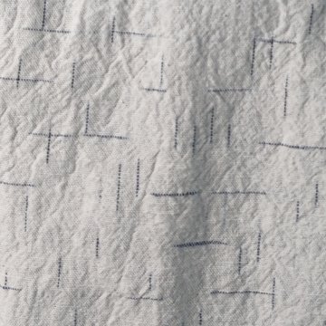 【備後絣】藍染　スタンドカラーシャツ　白十字絣　Lサイズの画像