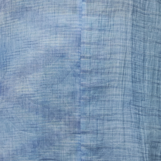 【近江ちぢみ】麻100％　ノーカラーチュニック　アイスブルーの画像