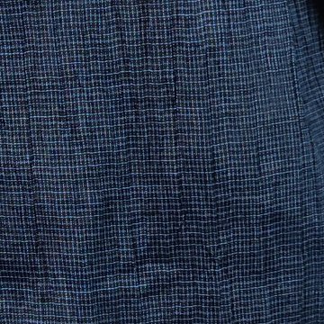 【近江ちぢみ】麻100％　切り替えワンピース　紺　細格子の画像
