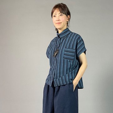 316.藍染めのコート、絞り染め　手染め　柔らかい　ロング　一重　襟　ゆったり 316.藍染めのコート、絞り染め手染め柔らかいロング一重襟ゆったり