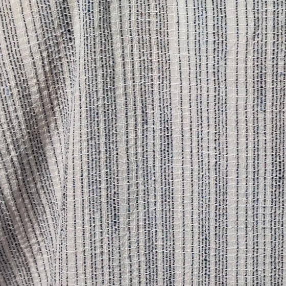 【備後絣】藍染め　オフタートルフレンチブラウス　文人絣　白の画像