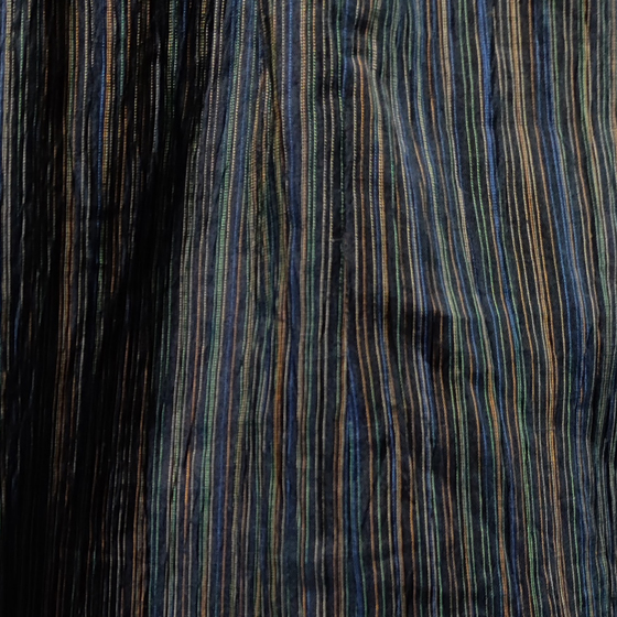 【近江ちぢみ】麻100％　フレンチスリーブワンピース　多色縞の画像