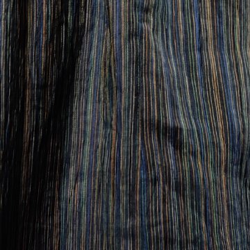 【近江ちぢみ】麻100％　フレンチスリーブワンピース　多色縞の画像