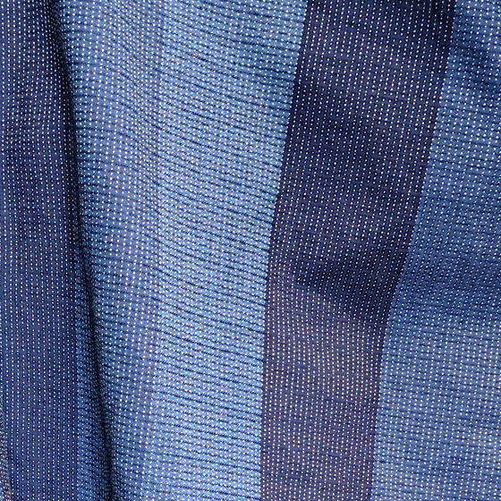 【遠州木綿】藍染め  インフィニティ・ケープコート  カツオ縞刺し織りーＢ生地の画像