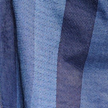 【遠州木綿】藍染め  インフィニティ・ケープコート  カツオ縞刺し織りーＢ生地の画像