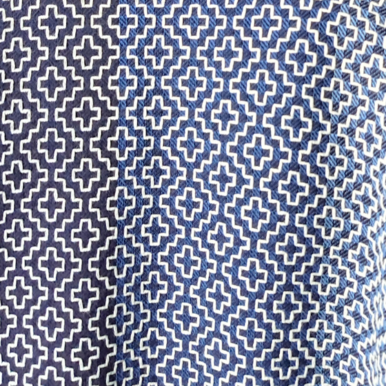 【遠州木綿】藍染刺し子織り　羽織コート　カツオ縞ベースの画像