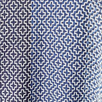 【遠州木綿】藍染刺し子織り　羽織コート　カツオ縞ベースの画像