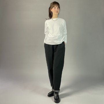 【遠州綿紬】綿麻ストレートパンツ　あらし黒の画像