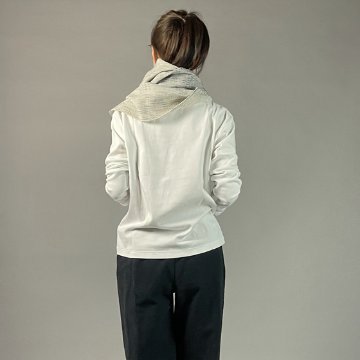 【遠州木綿】　綿ショール  みやま 紺白の画像