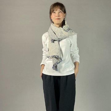 【遠州木綿】　綿ショール  みやま 紺白の画像